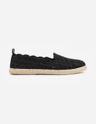 vices Espadrile perforate negre cu model floral din împletitură Donavia