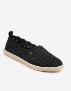 vices Espadrile perforate negre cu model floral din împletitură Donavia