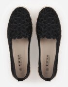 vices Espadrile perforate negre cu model floral din împletitură Donavia