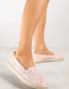 vices Espadrile Roz Perforate cu Model Floral din Împletitură Donavia