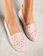 vices Espadrile Roz Perforate cu Model Floral din Împletitură Donavia