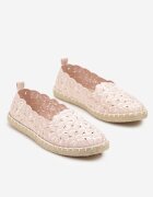 vices Espadrile Roz Perforate cu Model Floral din Împletitură Donavia