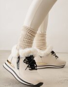 vices Ghete Bej Sneakers cu Talpă Groasă și Blană Biqilee