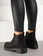 vices Ghete Chelsea Negre din Imitație de Piele Întoarsă în Stil Casual Buckner