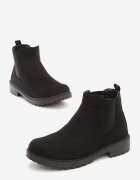 vices Ghete Chelsea Negre din Imitație de Piele Întoarsă în Stil Casual Buckner