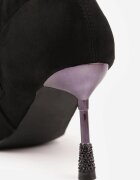 vices Ghete Negre cu toc stiletto decorativ cu strasuri Temire