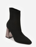 vices Ghete Negre Elegante pe Toc Gros cu carâmb tip șosetă Rasoria