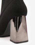 vices Ghete Negre Elegante pe Toc Gros cu carâmb tip șosetă Rasoria