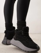 vices Ghete sport de iarnă Negre cu Talpă Groasă decorate cu Blană și Inscripție Nelinena