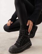 vices Ghete trapper negre cu talpă groasă în relief Anerrive
