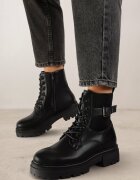 vices Ghete worker Negre Stil rock cu cataramă decorativă Elviratte