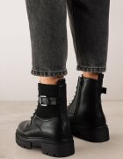 vices Ghete worker Negre Stil rock cu cataramă decorativă Elviratte