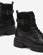 vices Ghete worker Negre Stil rock cu cataramă decorativă Elviratte