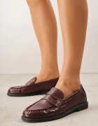 vices Mocasini Bordeaux încrețiți cu branț din piele Nestia