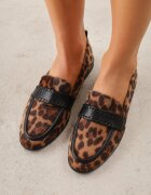 vices Mocasini Leopard cu branț de piele și cusături decorative Adestiia