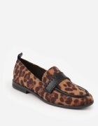 vices Mocasini Leopard cu branț de piele și cusături decorative Adestiia