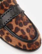 vices Mocasini Leopard cu branț de piele și cusături decorative Adestiia