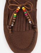 vices Mocasini Maro cu Branț din Piele Naturală și Mărgele Decorative Neni