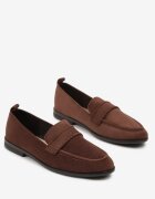 vices Mocasini Maro cu Brant din Piele și Cusături Decorative Adestiia