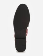vices Mocasini Maro cu Imprimeu Vacă cu Brant din Piele și Cusături Decorative Adestiia