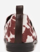 vices Mocasini Maro cu Imprimeu Vacă cu Brant din Piele și Cusături Decorative Adestiia