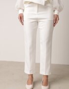 vices Pantaloni Albi Eleganți de Costum cu Buzunare Zervia