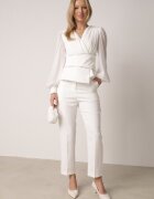 vices Pantaloni Albi Eleganți de Costum cu Buzunare Zervia