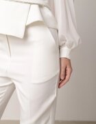 vices Pantaloni Albi Eleganți de Costum cu Buzunare Zervia