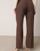 vices Pantaloni de costum maro la dungă cu curea cusută cu cataramă Azivore