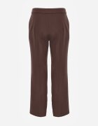 vices Pantaloni de costum maro la dungă cu curea cusută cu cataramă Azivore