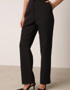 vices Pantaloni de costum negri drepți cu Talie Înaltă Zellryna