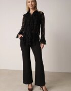 vices Pantaloni de costum negri tip clopot Tessaria