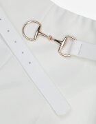 vices Pantaloni eleganți evazați cu dungă ornamentați cu dungi Neronia Albi