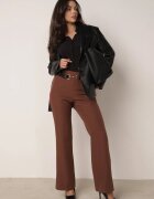 vices Pantaloni eleganți evazați cu dungă ornamentați cu dungi Neronia Maro