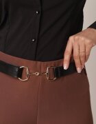 vices Pantaloni eleganți evazați cu dungă ornamentați cu dungi Neronia Maro