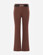 vices Pantaloni eleganți evazați cu dungă ornamentați cu dungi Neronia Maro