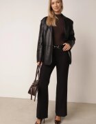 vices Pantaloni eleganți evazați cu dungă ornamentați cu dungi Neronia Negri