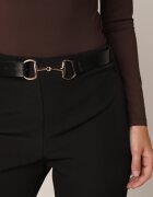 vices Pantaloni eleganți evazați cu dungă ornamentați cu dungi Neronia Negri