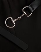 vices Pantaloni eleganți evazați cu dungă ornamentați cu dungi Neronia Negri