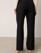 vices Pantaloni Eleganti Negri cu dungă cu centură cusută cu cataramă Azivore