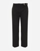 vices Pantaloni Eleganti Negri cu dungă cu centură cusută cu cataramă Azivore