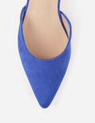 vices Pantofi Albastri cu Toc cu Branț din Piele Naturală cu Model Geometric Arori