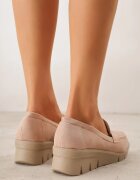 vices Pantofi bej deschis tip mocasin cu platformă cu branț din piele cu baretă decorativă Rieva