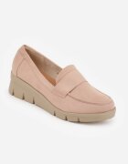 vices Pantofi bej deschis tip mocasin cu platformă cu branț din piele cu baretă decorativă Rieva