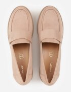 vices Pantofi bej deschis tip mocasin cu platformă cu branț din piele cu baretă decorativă Rieva