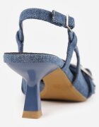 vices Pantofi bleumarin cu vârf ascuțit cu toc kitten decorați cu catarame Asinelle