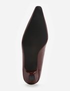 vices Pantofi Bordeaux cu toc în stil rață cu branț din piele naturală Lukke
