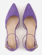 vices Pantofi clasici mov cu toc cu branț din piele naturală cu model geometric Arori