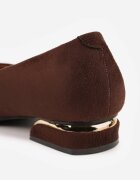 vices Pantofi cu toc Balerini Maro cu vârf ascuțit și branț din piele Falavesa