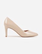 vices Pantofi cu toc bej cu toc cui în stil elegant cu branț din piele Lerichella